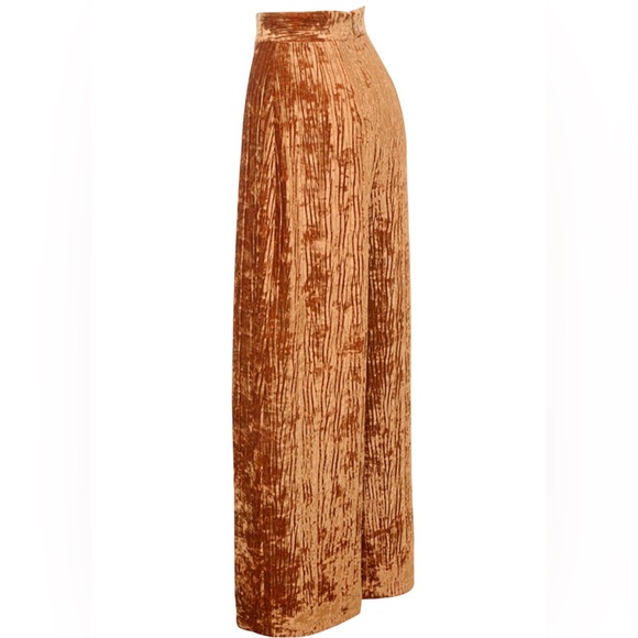 NWT HOUSE OF CB Set Rust Crushed Velvet Giorgia Top & Maelys Trousers XS - Picture 11 of 13